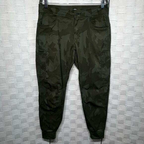 Prana Women’s Halle Jogger II Size 6 Sage Camo Tapered Athletic Bottoms Outdoor - Picture 2 of 13